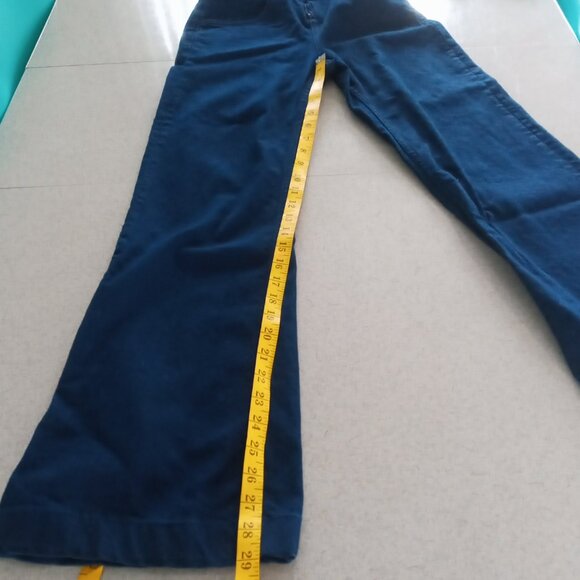 Zara Woman Premium Denim Wide Leg Dark Wash front zip overalls Size Small - Picture 4 of 8